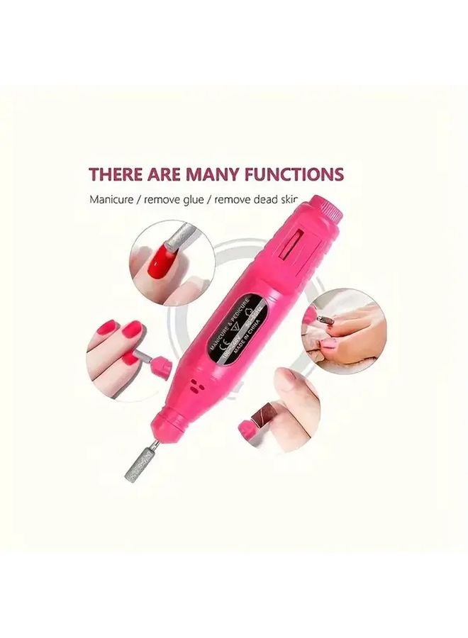 7 In 1 USB Nail Art Tool Set With Lamp For Women Manicure Pedicure Kit - Image 2